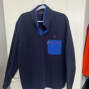 Polo by Ralph Lauren Men's Navy Blue fleece quarter button